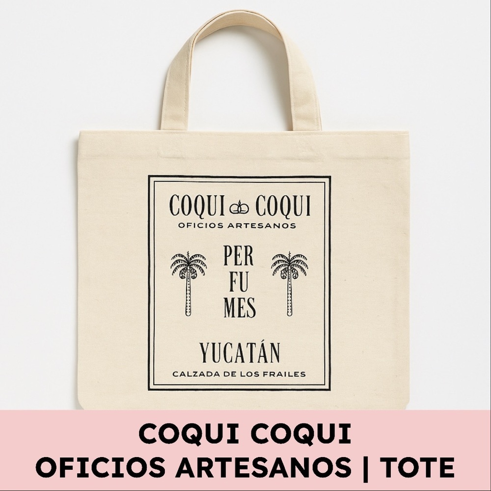 Coqui Coqui Canvas Tote Bag Natural Artisan Print Cotton Market 13x14
